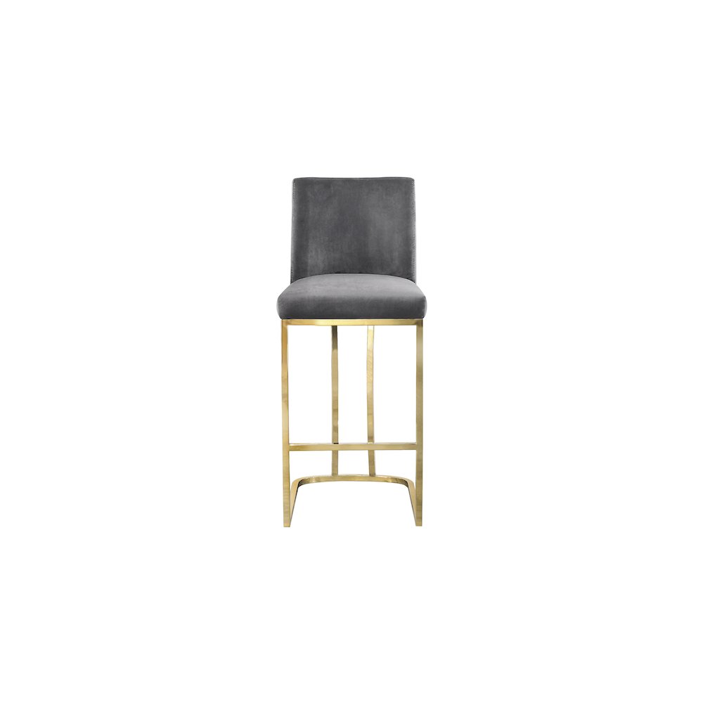 Heidi Grey Velvet Stool