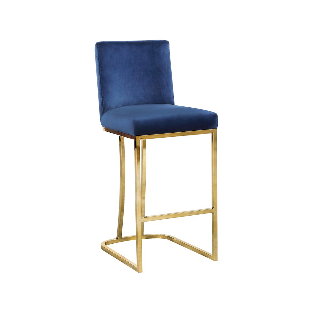 Heidi Navy Velvet Stool