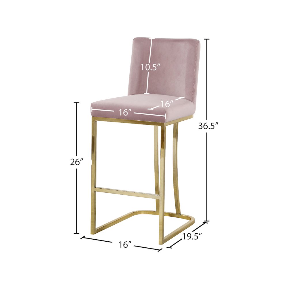 Heidi Pink Velvet Stool