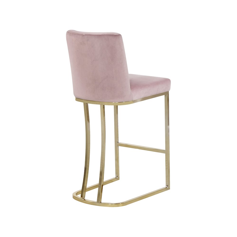 Heidi Pink Velvet Stool