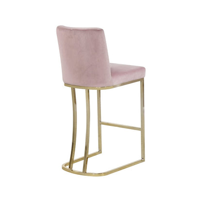 Heidi Pink Velvet Stool
