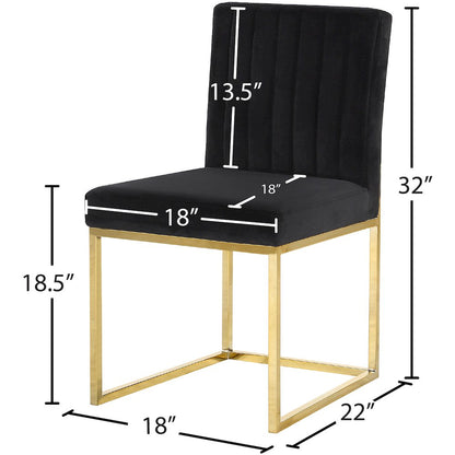 Giselle Black Velvet Dining Chair, Set of 2