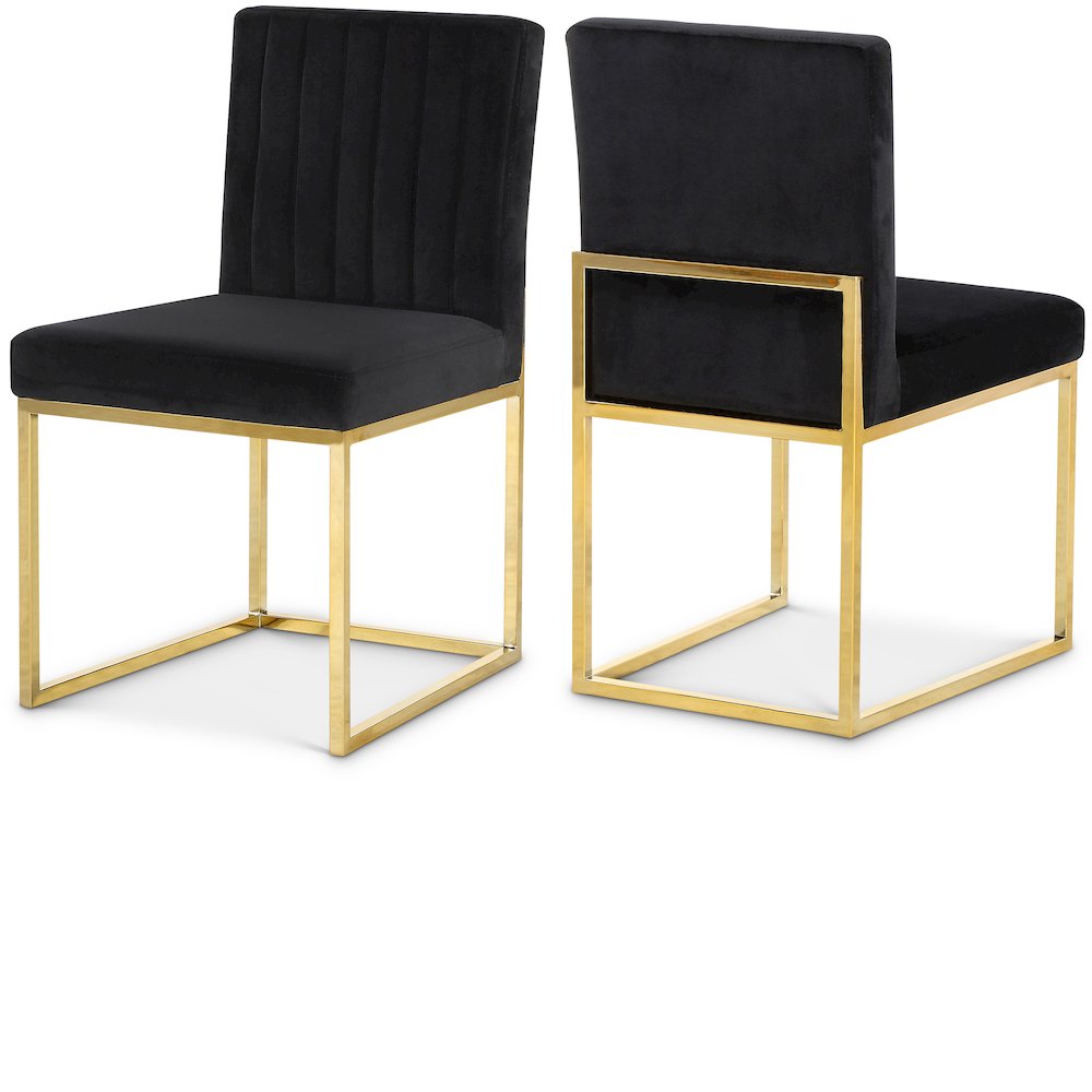 Giselle Black Velvet Dining Chair, Set of 2