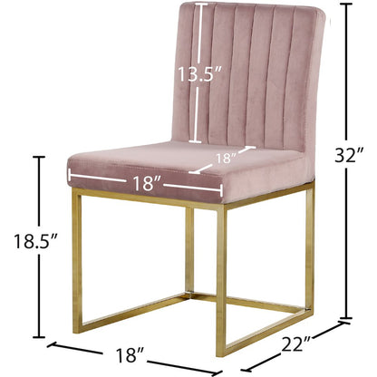 Giselle Pink Velvet Dining Chair, Set of 2