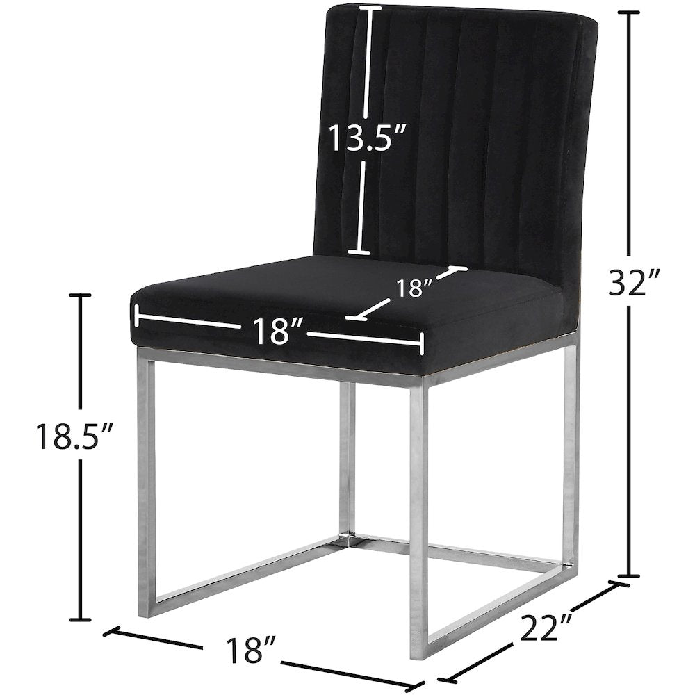 Giselle Black Velvet Dining Chair, Set of 2