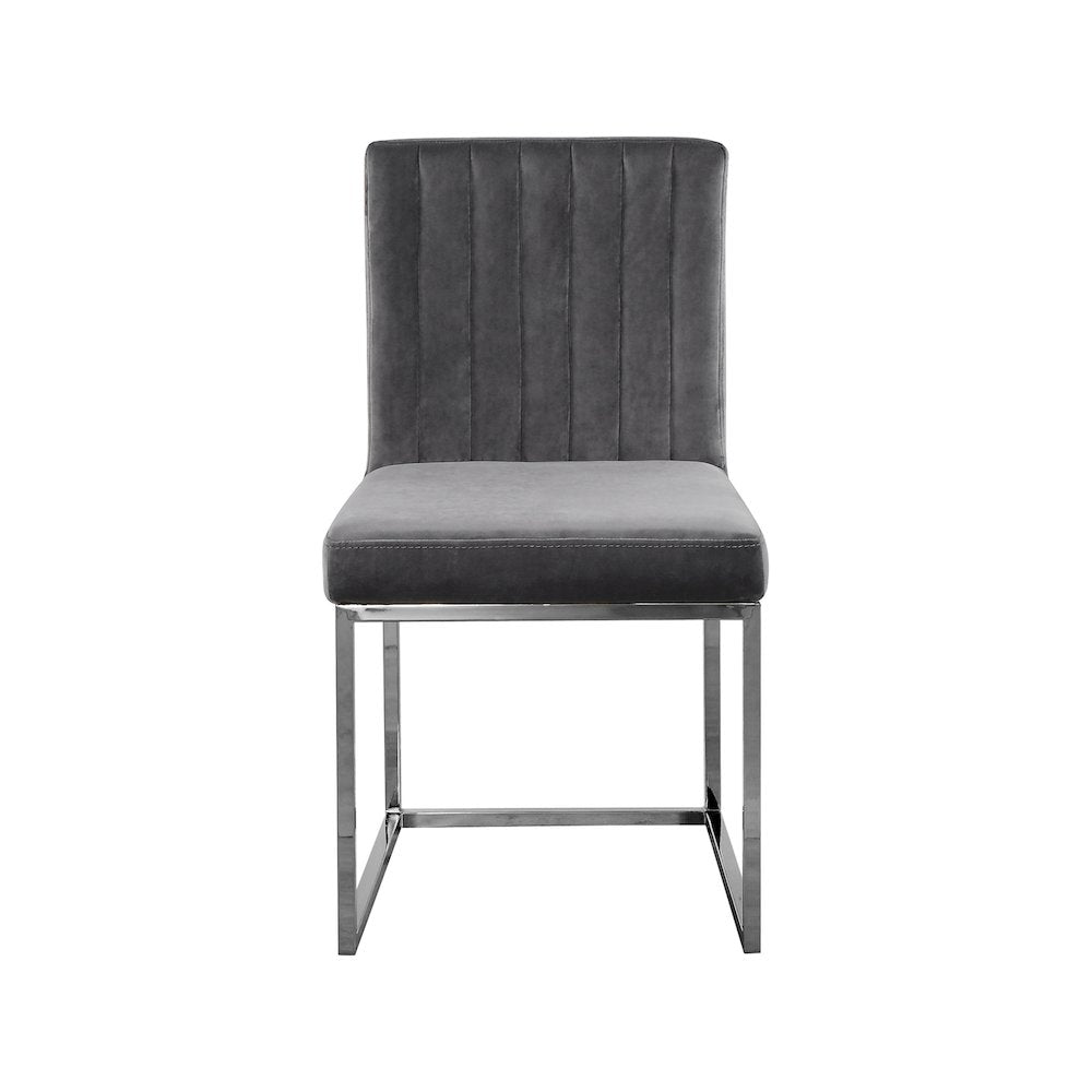 Giselle Grey Velvet Dining Chair, Set of 2