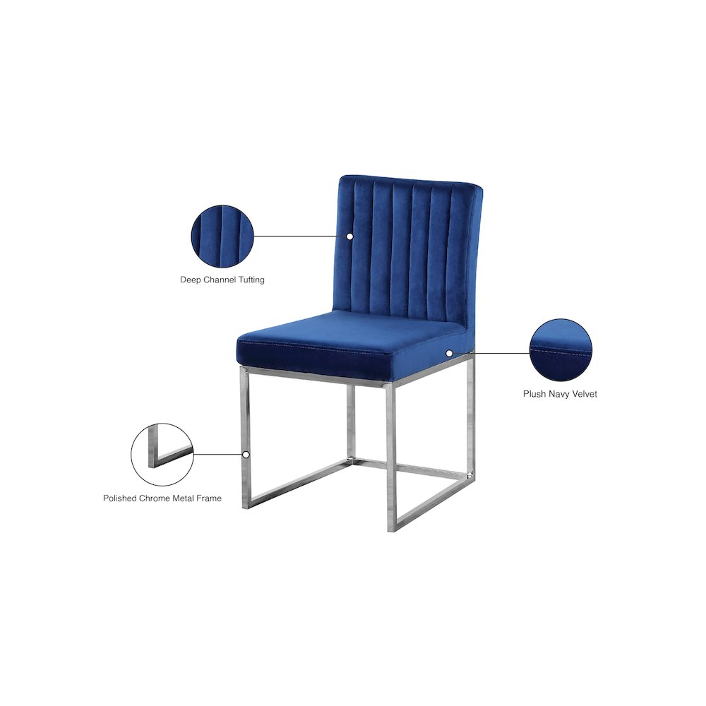 Giselle Navy Velvet Dining Chair, Set of 2