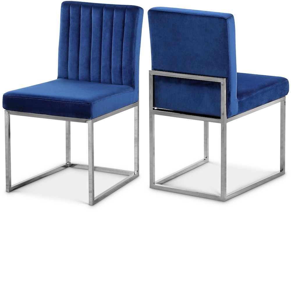 Giselle Navy Velvet Dining Chair, Set of 2