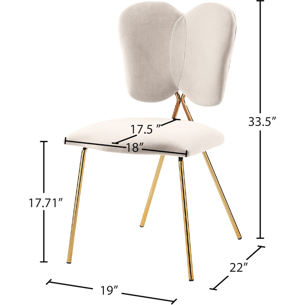 Angel Cream Velvet Dining Chair, Set of 2