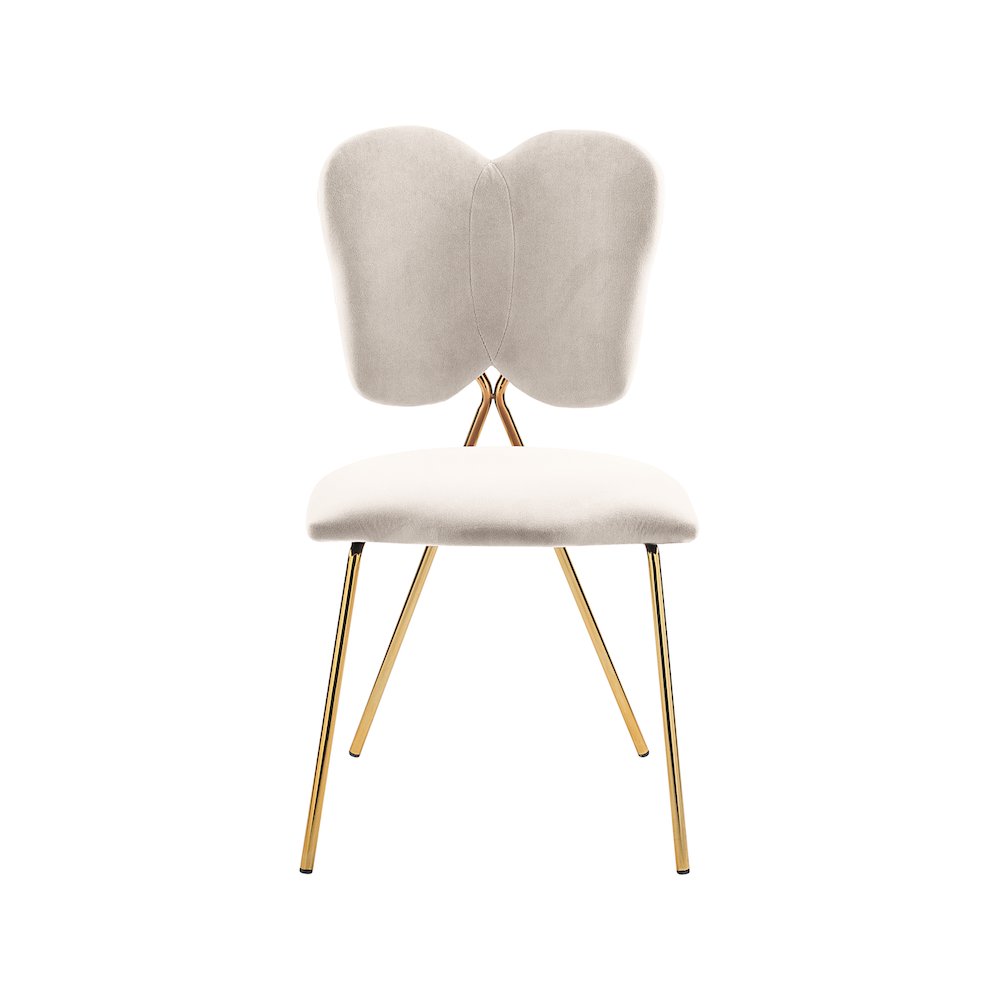 Angel Cream Velvet Dining Chair, Set of 2