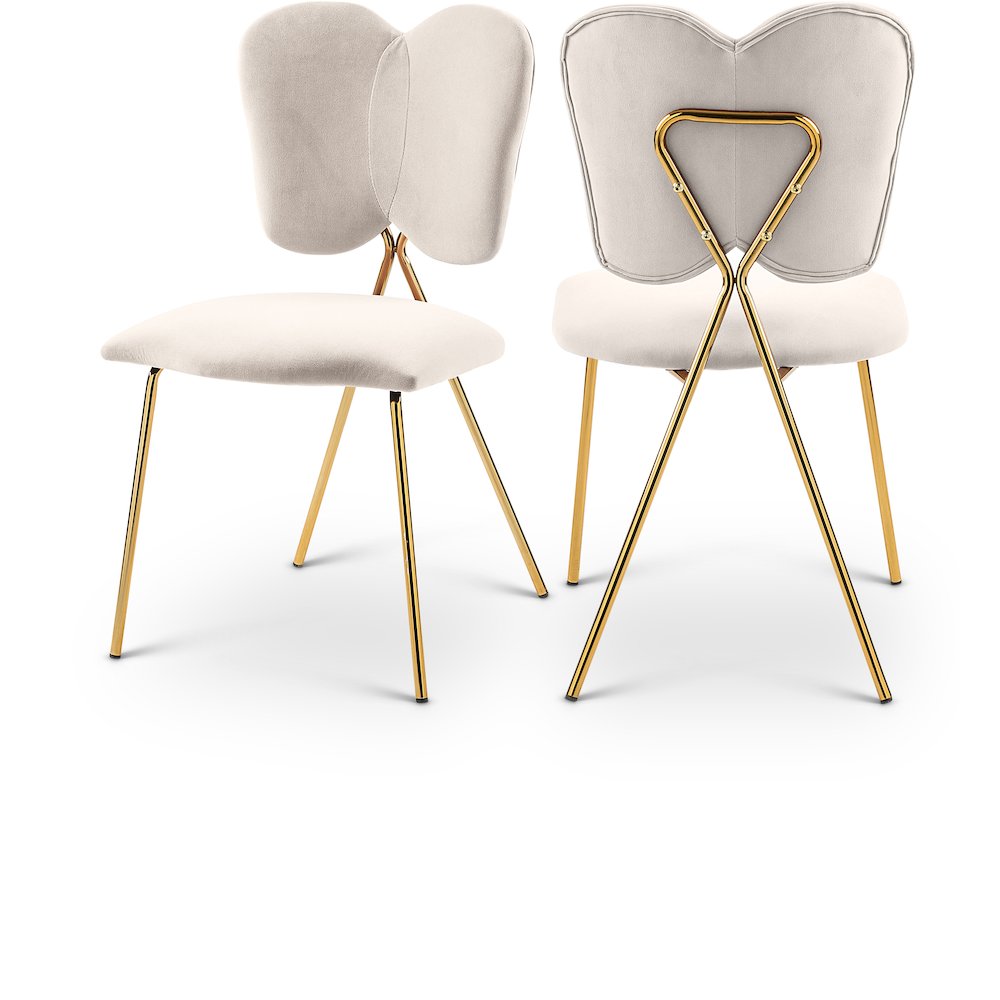 Angel Cream Velvet Dining Chair, Set of 2