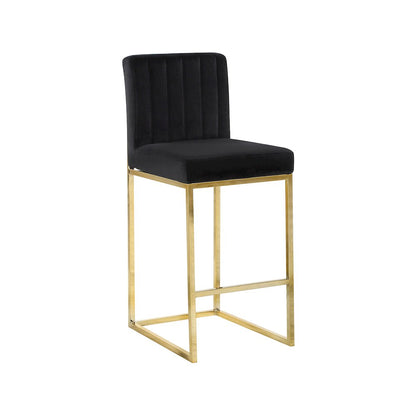 Giselle Black Velvet Stool