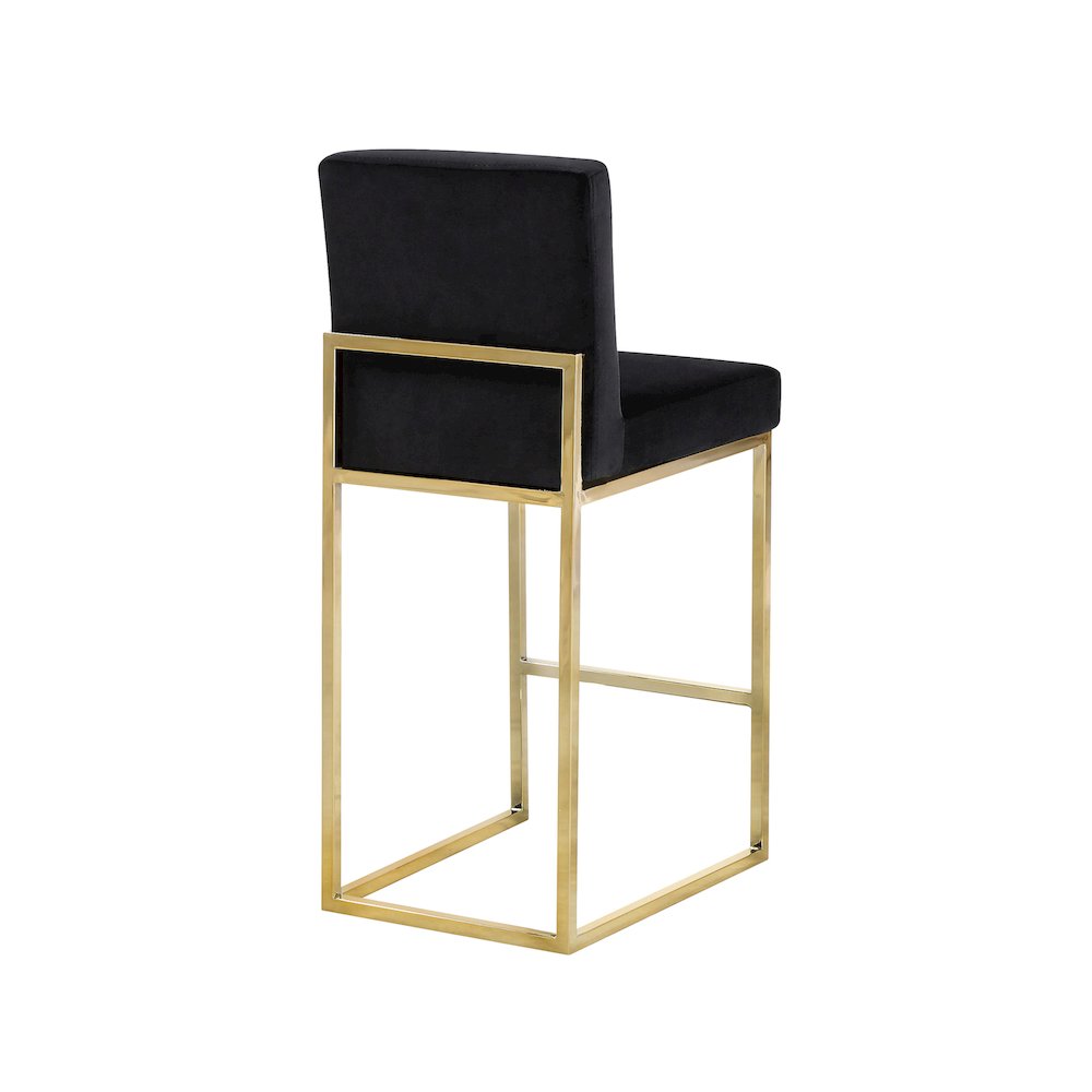Giselle Black Velvet Stool