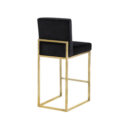 Giselle Black Velvet Stool