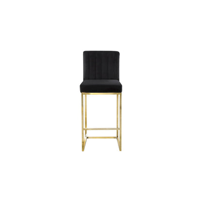 Giselle Black Velvet Stool