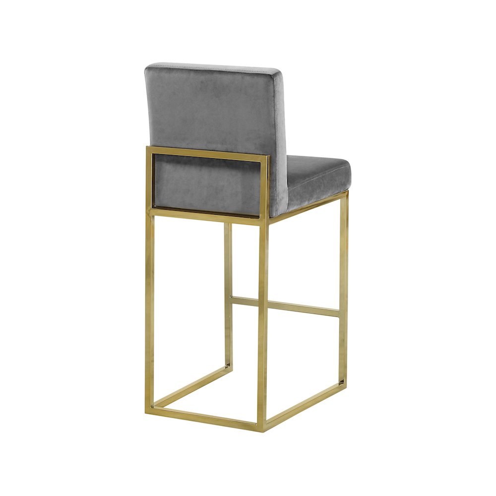 Giselle Grey Velvet Stool