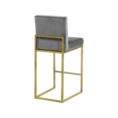 Giselle Grey Velvet Stool