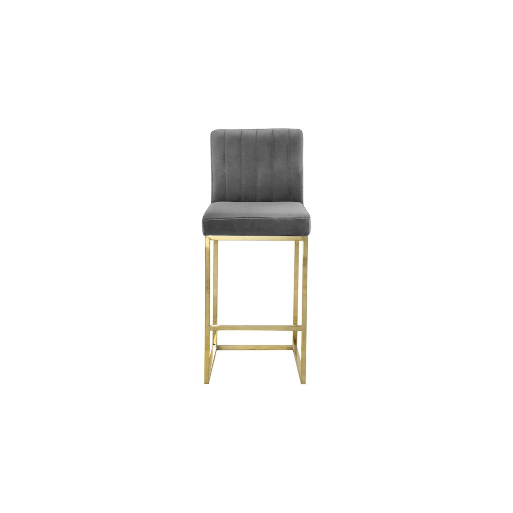 Giselle Grey Velvet Stool