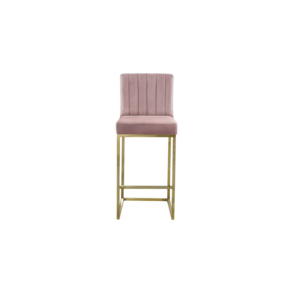Giselle Pink Velvet Stool