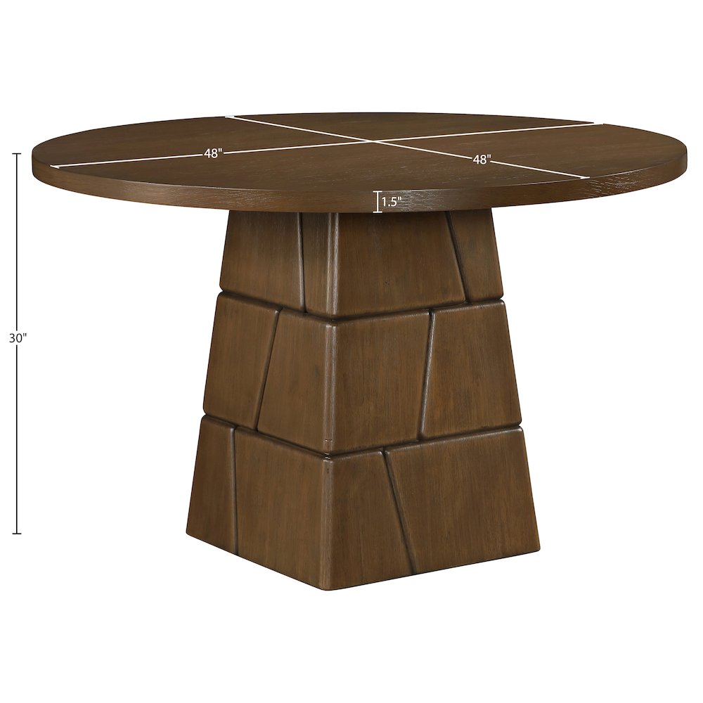 Tavio 48" Brown Walnut Oak Veneer And Solid Wood Dining Table