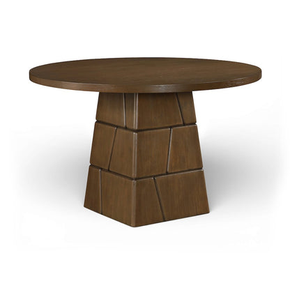 Tavio 48" Brown Walnut Oak Veneer And Solid Wood Dining Table