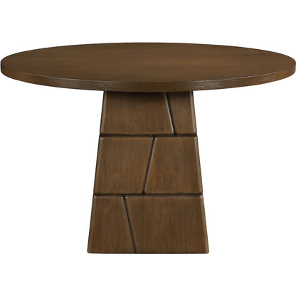 Tavio 48" Brown Walnut Oak Veneer And Solid Wood Dining Table