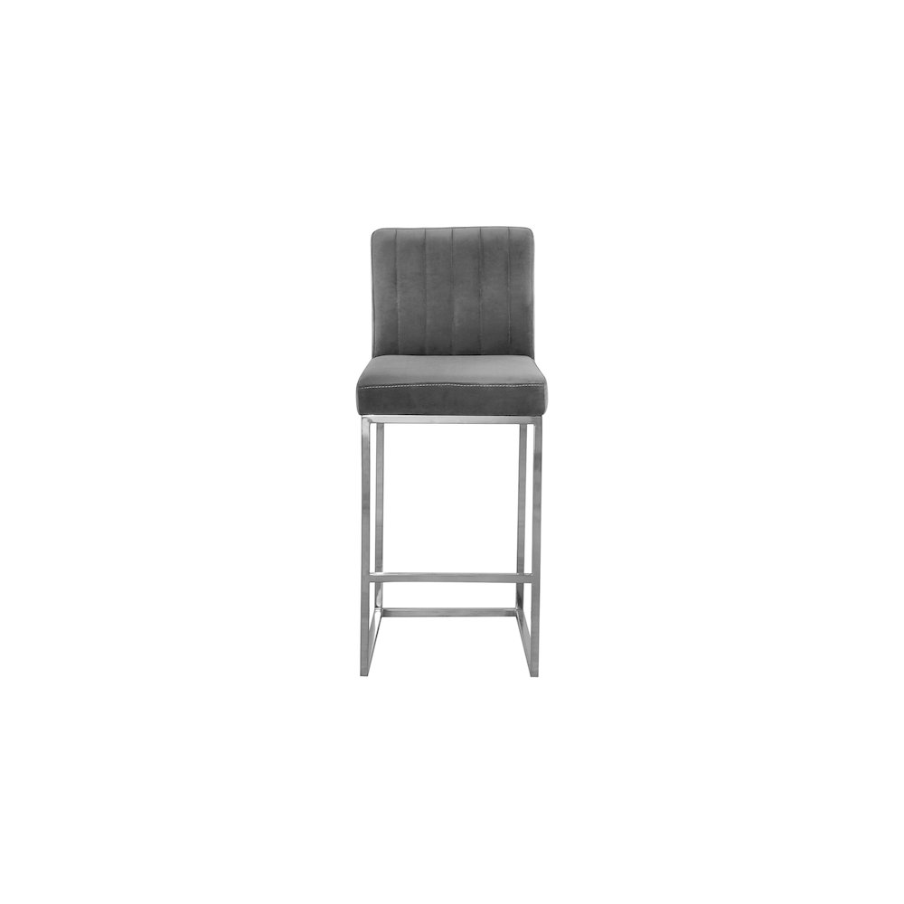 Giselle Grey Velvet Stool