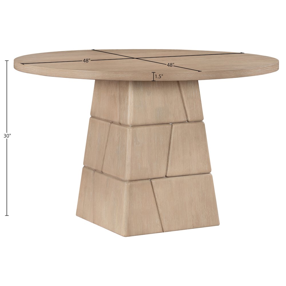 Tavio 48" Natural Oak Veneer And Solid Wood Dining Table