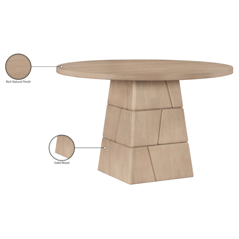 Tavio 48" Natural Oak Veneer And Solid Wood Dining Table