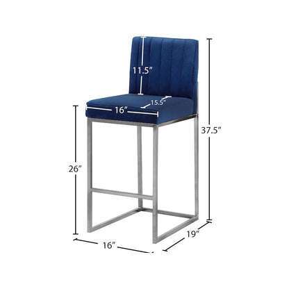Giselle Navy Velvet Stool