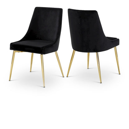 Karina Black Velvet Dining Chair, Set of 2