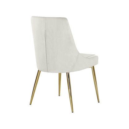 Karina Cream Velvet Dining Chair, Set of 2