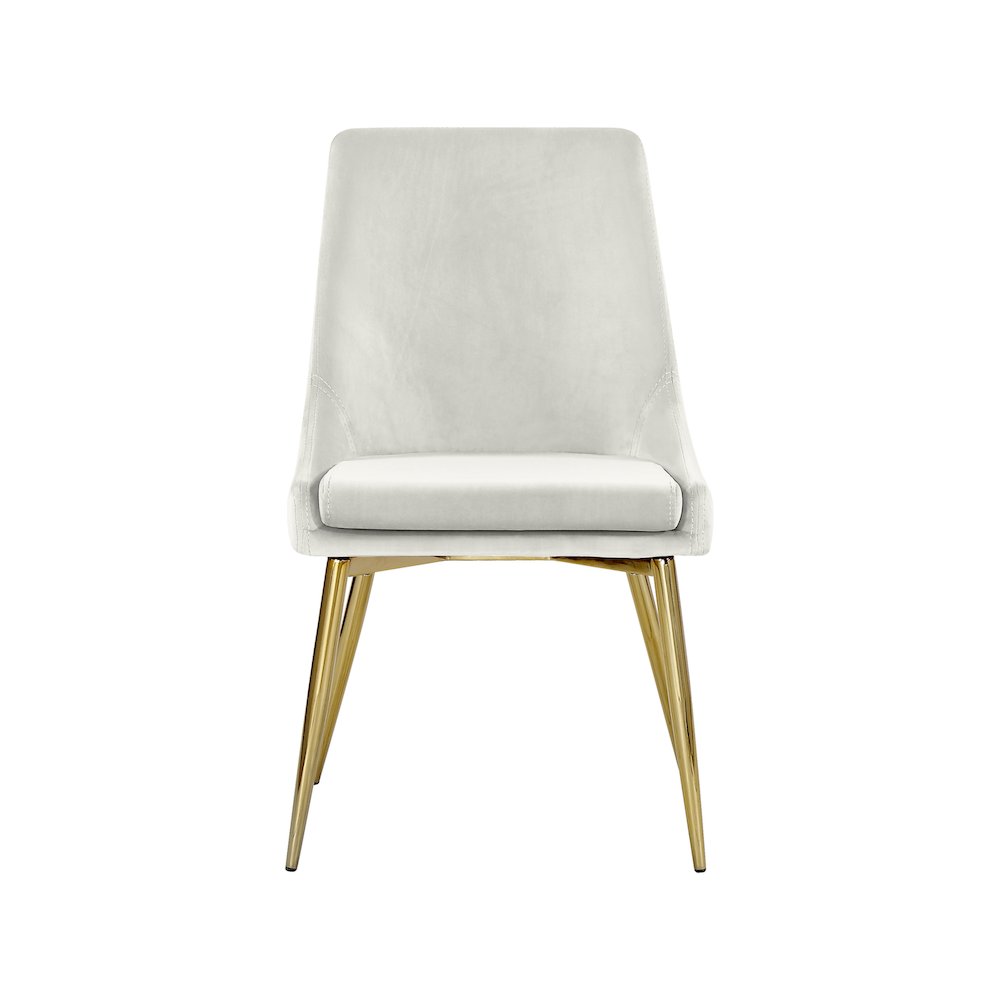 Karina Cream Velvet Dining Chair, Set of 2