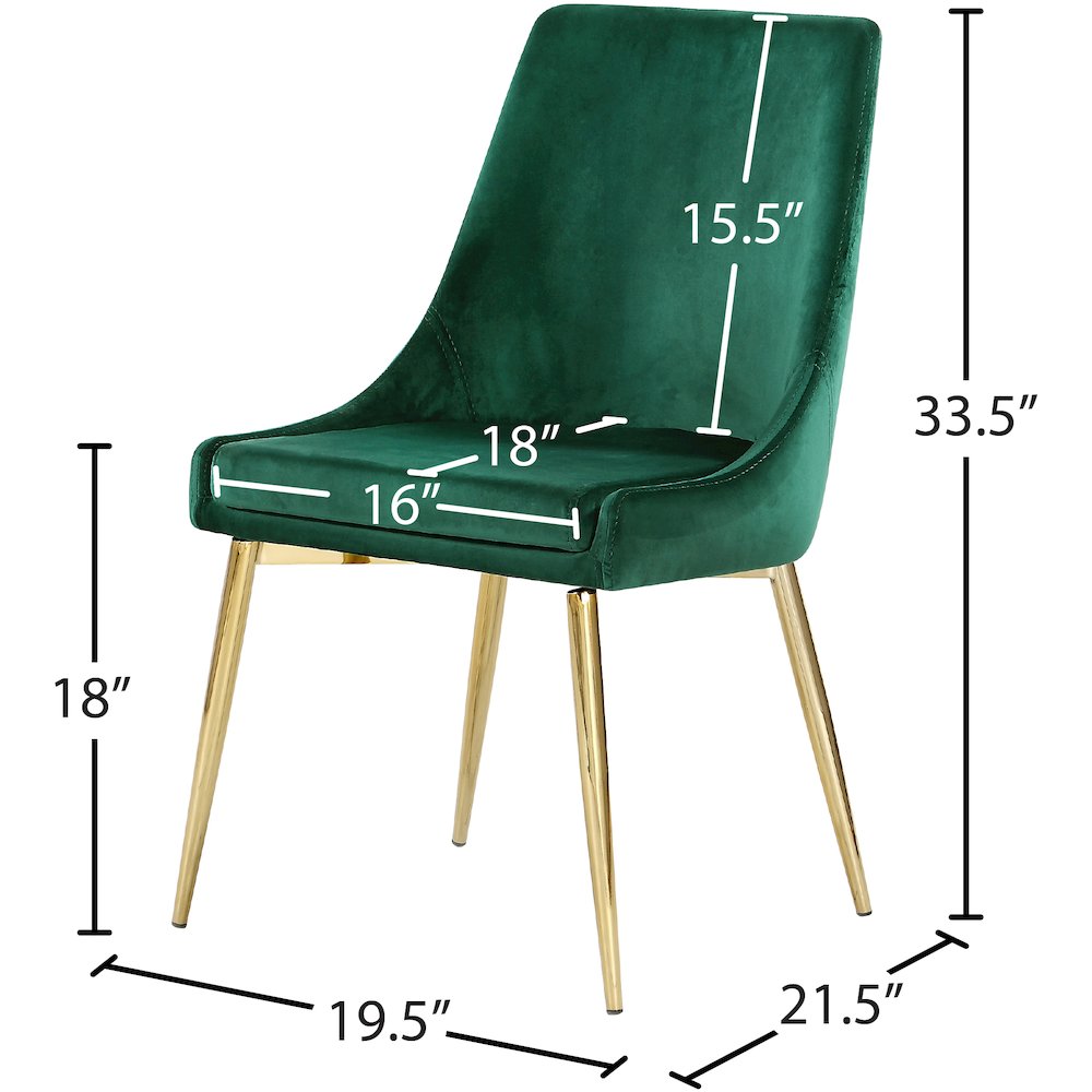 Karina Green Velvet Dining Chair, Set of 2