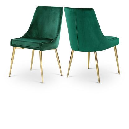 Karina Green Velvet Dining Chair, Set of 2