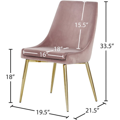 Karina Pink Velvet Dining Chair, Set of 2