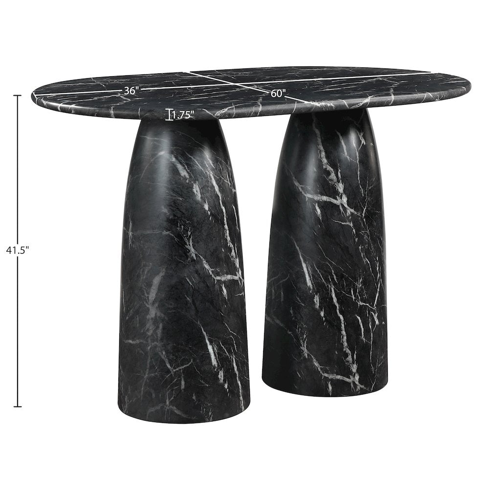 Cosenza Black Concrete Indoor/Outdoor Bar Table (3 Boxes)