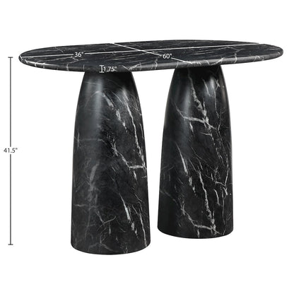 Cosenza Black Concrete Indoor/Outdoor Bar Table (3 Boxes)