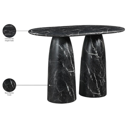 Cosenza Black Concrete Indoor/Outdoor Bar Table (3 Boxes)