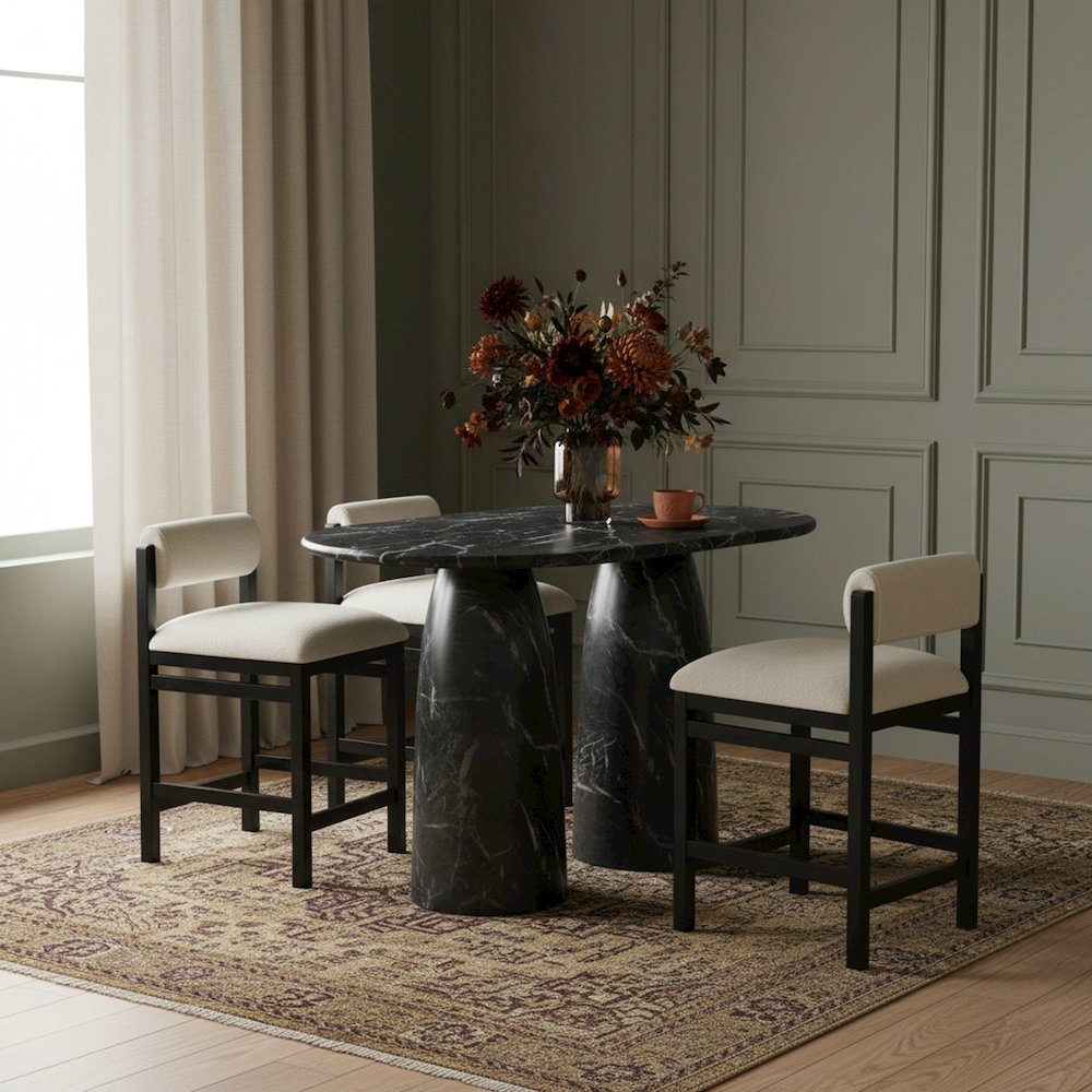 Cosenza Black Concrete Indoor/Outdoor Bar Table (3 Boxes)