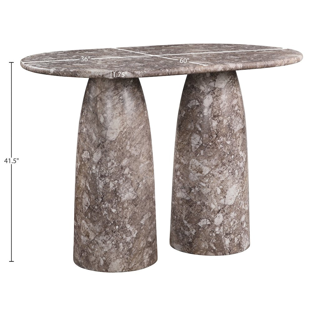 Cosenza Brown Concrete Indoor/Outdoor Bar Table (3 Boxes)