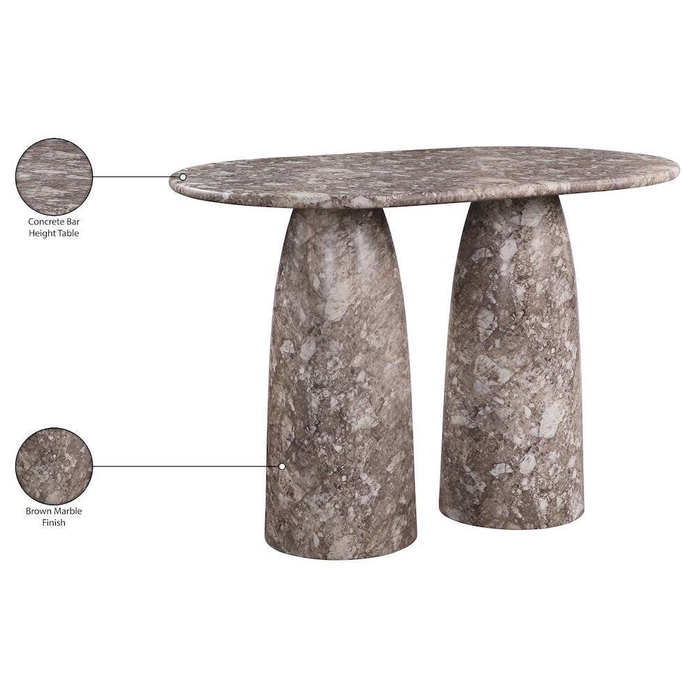 Cosenza Brown Concrete Indoor/Outdoor Bar Table (3 Boxes)