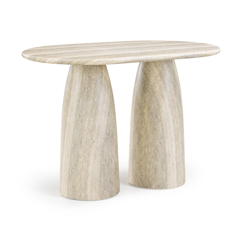 Cosenza Travertine Concrete Indoor/Outdoor Bar Table (3 Boxes)