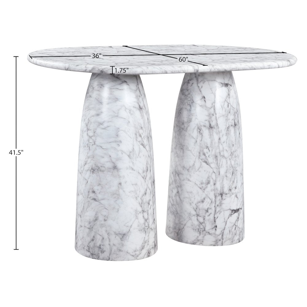 Cosenza White Concrete Indoor/Outdoor Bar Table (3 Boxes)