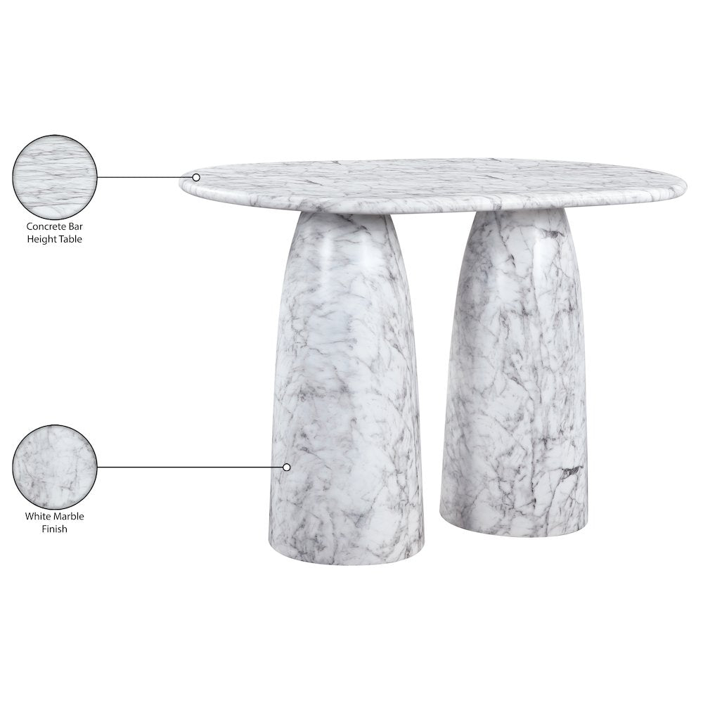 Cosenza White Concrete Indoor/Outdoor Bar Table (3 Boxes)