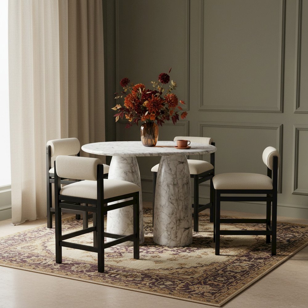 Cosenza White Concrete Indoor/Outdoor Bar Table (3 Boxes)