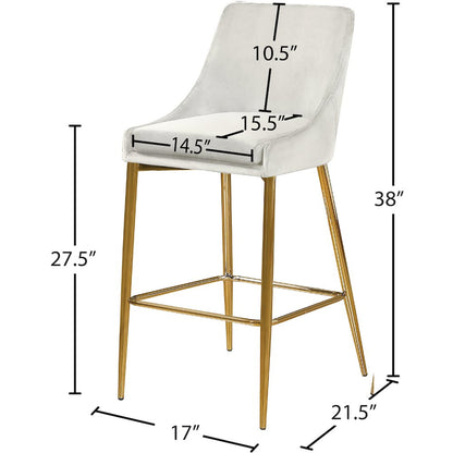 Karina Cream Velvet Stool, Set of 2