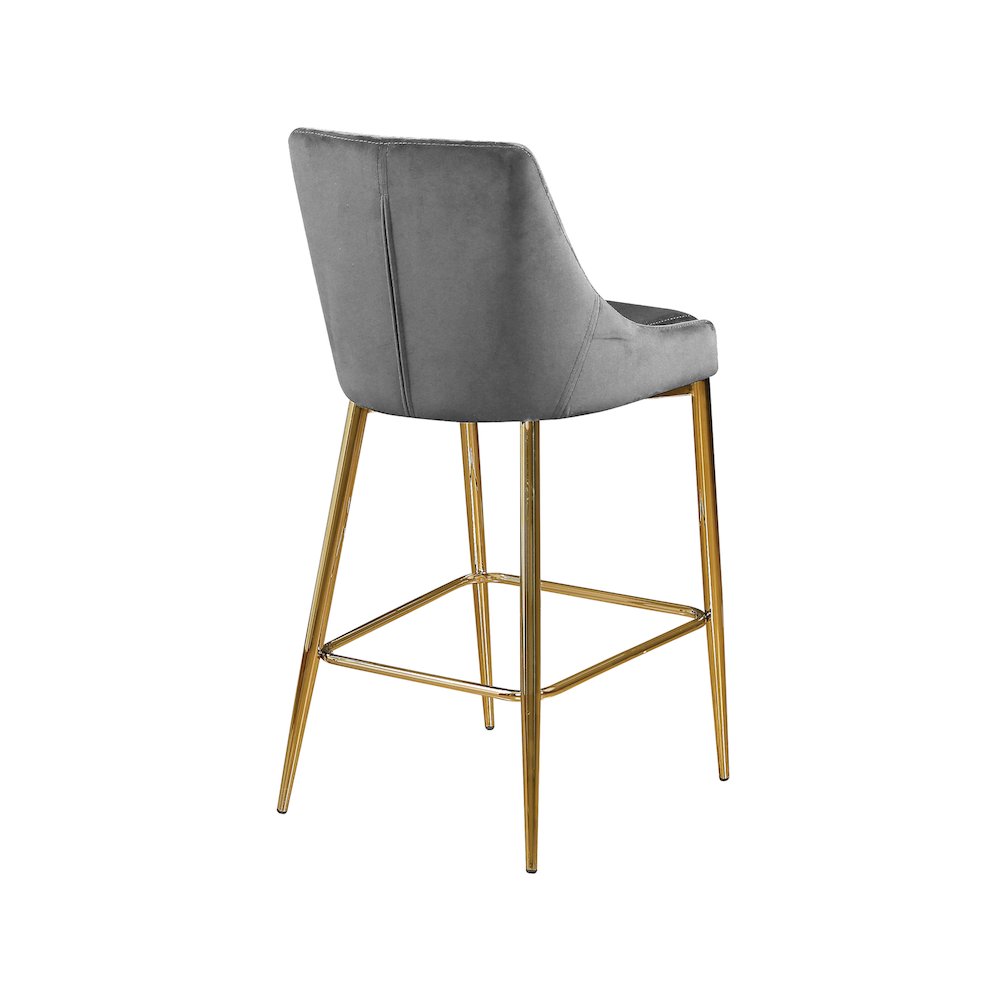 Karina Grey Velvet Stool, Set of 2