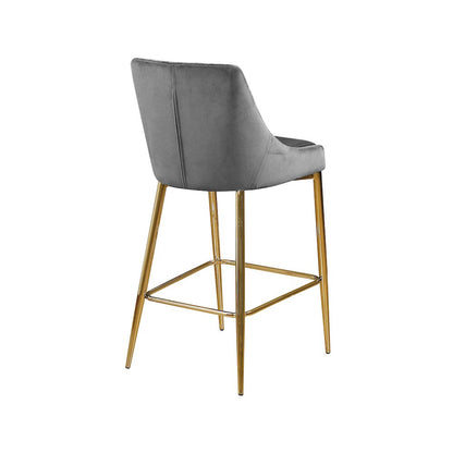 Karina Grey Velvet Stool, Set of 2