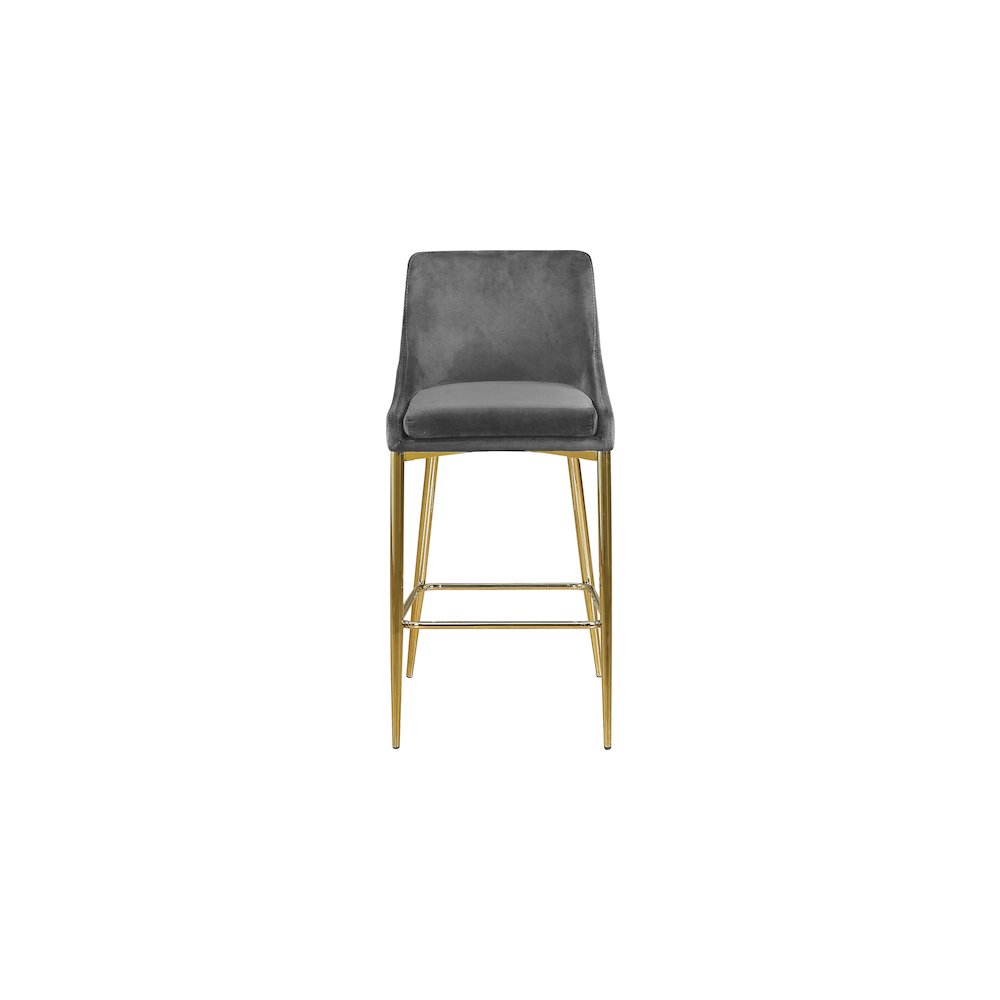 Karina Grey Velvet Stool, Set of 2
